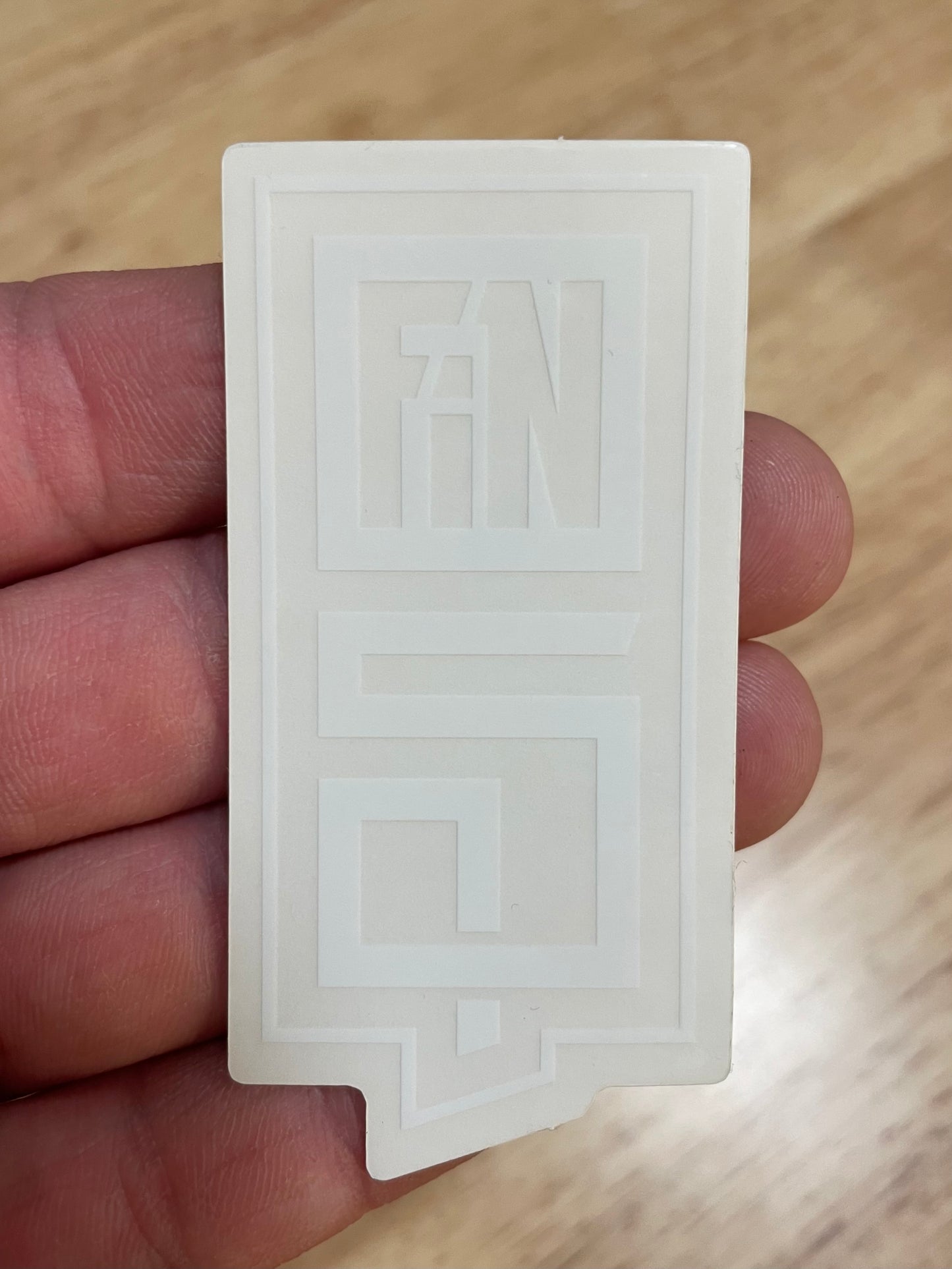 Fin S White Sticker