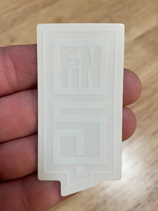 Fin S White Sticker